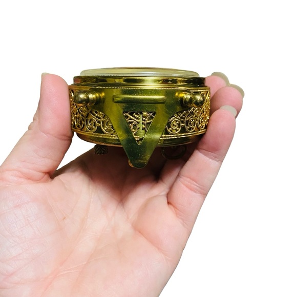 Vintage Linden West German Round Filigree Alarm Clock Gold - Picture 5 of 16